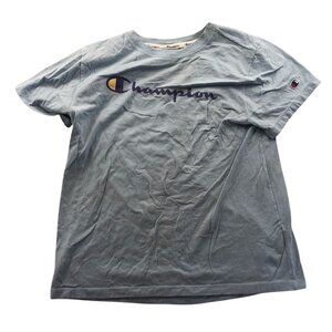 Champion Mens T-Shirt Medium Light Blue Athletic Short Sleeve Casual Graphic Tee